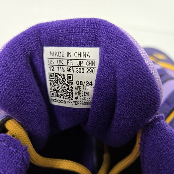 Adidas Crazy 8 Low HBCU Alcorn State Mens 12 Purple/Yellow IH5120 - Picture 7 of 9